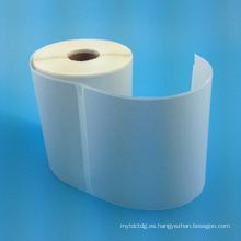 Rollo adhesivo de encargo del papel en blanco adhesivo del rollo de la etiqueta de inyección de tinta